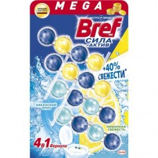 Bref Средство чистящее для унитаза БРЕФ СИЛА АКТИВ Лимонная Свежесть, Океанский Бриз 4х50г в магазинах Пятерочка