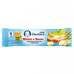 Батончик Gerber Яблоко и Банан фруктовый для детского питания 25г