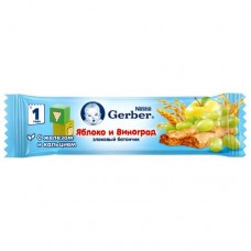 Батончик Gerber Яблоко и Виноград злаковый для детского питания 25г в магазинах Пятерочка