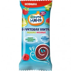 ФрутоНяня 15г. Продукт детского питания для детей раннего возраста Фруктовые кусочки яблочно-малиновые улитки в магазинах Пятерочка