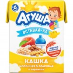 Каша мол стер Вставай-ка 5-злаковая пшен, рис, гречка, овес, кукуруза с персиком, с преб.пищ волок, д/дет.пит.с 6 мес.2,5%.200мл