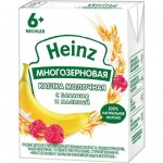 Многозерновая с бананом и малиной кашка молочная с 6 месяцев HEINZ, 0,2л