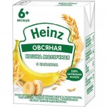 Овсяная с бананом кашка молочная с 6 месяцев HEINZ, 0,2л