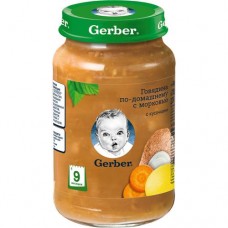 КОНСЕРВЫ GERBER РАСТИТЕЛЬНО-МЯСНЫЕ ГОВЯДИНА ПО-ДОМАШНЕМУ С МОРКОВЬЮ. ДЛЯ ПИТАНИЯ ДЕТЕЙ С РАННЕГО ВОЗРАСТА, С 9 МЕСЯЦЕВ, 190 Г в магазинах Пятерочка