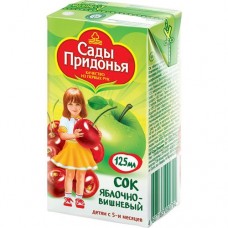 Сок Сады Придонья Яблоко Вишня осветленный для детского питания 125мл в магазинах Пятерочка