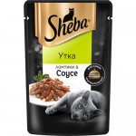 Корм консервированный полнорационный SHEBA для взрослых кошек с уткой  Ломтики в соусе. Утка