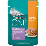 PURINA ONE® ПУРИНА УАН корм для кошек с чувствительным пищеварением, с курицей высокого качества и морковью, 75 гр n