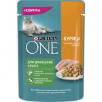 PURINA ONE® ПУРИНА УАН Корм консервированный полнорационный для домашних кошек, с курицей высокого качества и морковью, 75 гр