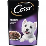 Корм консервированный полнорационный Cesar для взрослых собак всех пород с ягненком и овощами в соусе Ягненок с овощами, 85г