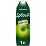 Сок Добрый яблочный осветленный, 1 л Сок Добрый яблочный осветленный, 1 л