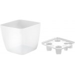 Горшок с дренажной вставкой INGREEN Vienna Orchid 1.5л, квадратный, цвет белый жемчуг, Арт. ING680310038 Горшок с дренажной вставкой INGREEN Vienna Orchid 1.5л, квадратный, цвет белый жемчуг, Арт. ING680310038