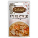 Корм консервированный для взрослых кошек ДЕРЕВЕНСКИЕ ЛАКОМСТВА суп из курицы с креветкой и гребешком, 35г Корм консервированный для взрослых кошек ДЕРЕВЕНСКИЕ ЛАКОМСТВА суп из курицы с креветкой и гребешком, 35г