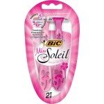 Бритвы одноразовая женская BIC Miss Soleil 3 лезвия с увлажняющей полоской, 2шт Бритвы одноразовая женская BIC Miss Soleil 3 лезвия с увлажняющей полоской, 2шт