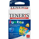 Лейкопластырь бактерицидный TENERIS Fun Kids с рисунками 5,6х1,9см, 20шт Лейкопластырь бактерицидный TENERIS Fun Kids с рисунками 5,6х1,9см, 20шт