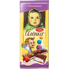Шоколад молочный АЛЁНКА с молочной начинкой и веселинками, 87г