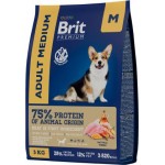 Сухой корм для собак Brit Premium Adult Medium с курицей 3кг Сухой корм для собак Brit Premium Adult Medium с курицей 3кг
