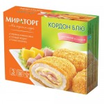 Кордон блю Мираторг с сыром и ветчиной 405г Кордон блю Мираторг с сыром и ветчиной 405г